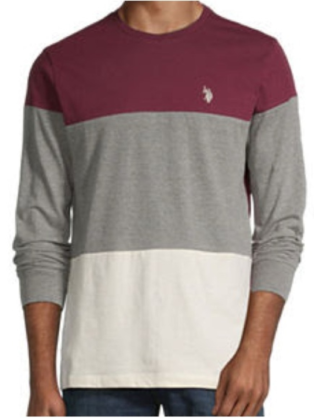 Polo Colorblock Long-Sleeve Crewneck